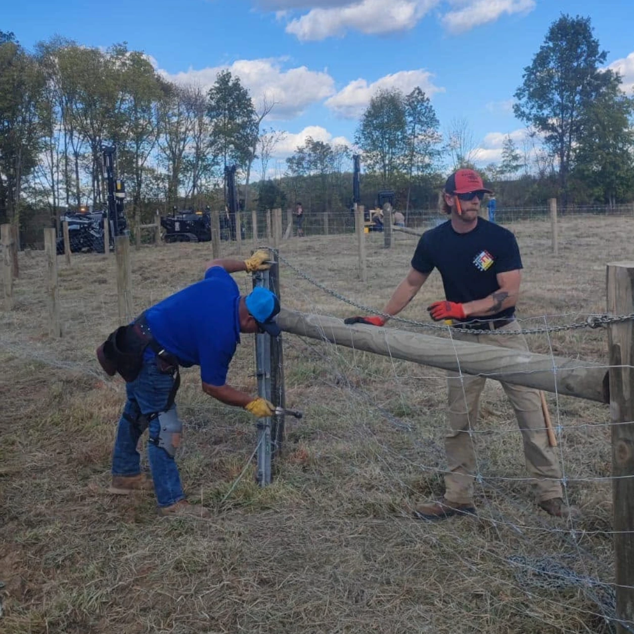Ranch fence installation around a livestock property